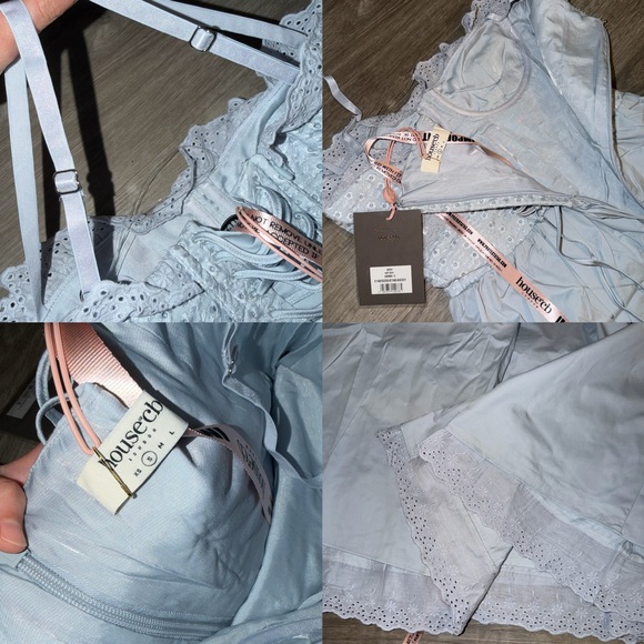 House of CB Jaime soft blue cotton broderie Anglais midi sundress - Picture 15 of 16